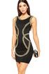 Gold Sequin Embellishment Bodycon Tank Dress
